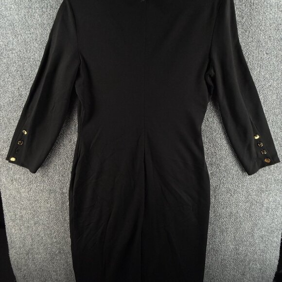 Giorgio Armani Asymmetric Keyhole Midi Dress Italy Black Size 44 (8 US) $1400 - Picture 13 of 16